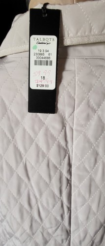 NUEVO CON ETIQUETAS TALBOTS Mujer Acolchado Diseño Ligero Chaqueta Abrigo Talla 18 Gris - Imagen 6 de 7