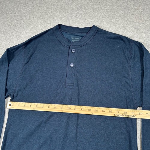 LL Bean Two Layer River Driver Hemd Herren M Blau Langarm Wolle Traditional Fit - Bild 6 von 6