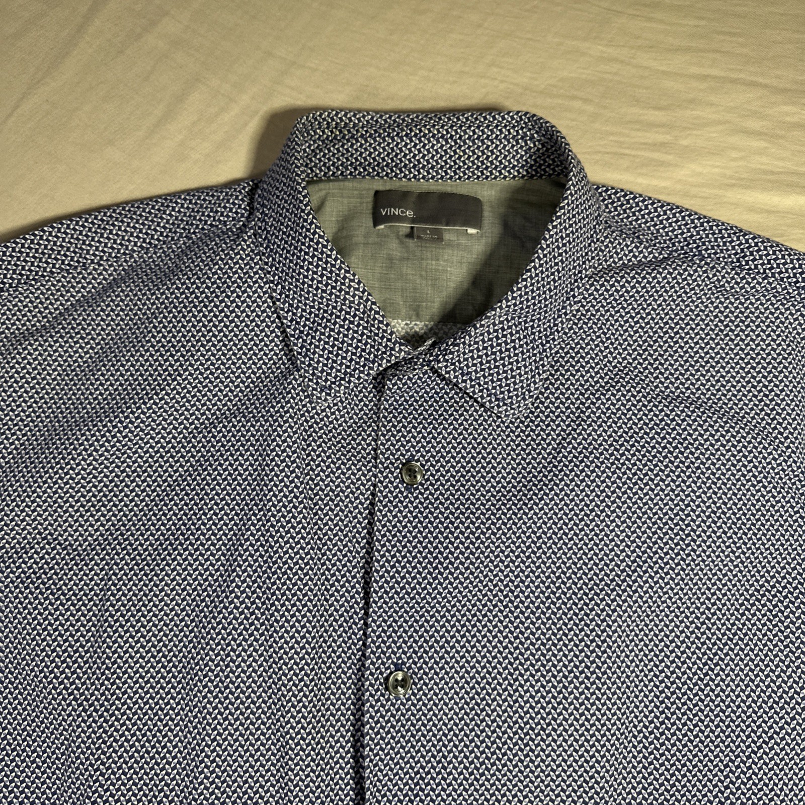 Vince Geometric Pattern Button Down Long Sleeve S… - image 7