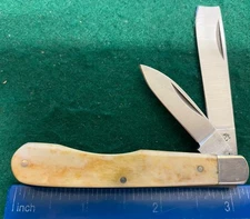 Taylor Cutlery One Arm Razor Knife, Natural Bone Handles, Japan