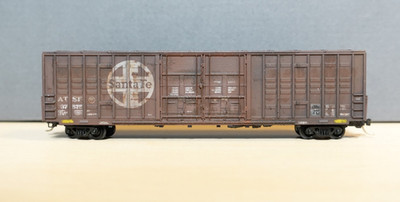 Weathered - Micro Trains N US 60' High Cube Box car Santa Fe
