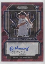2022 Panini Prizm Rookie Burgundy Cracked Ice /25 Matt Manning #RA-MM Auto RC