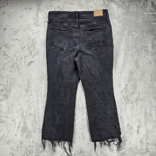 Madewell Cali Demi Boot High Rise Raw Hem Jeans Black Wash Womens 16W - Picture 2 of 12