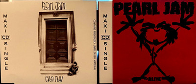 Two PEARL JAM import CDs, six songs total, stickers say Made In Austria