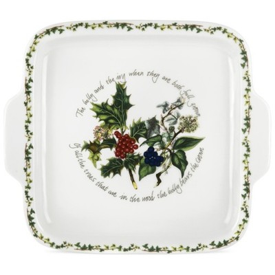 Portmeirion The Holly & The Ivy Kuchenteller mit quadratischem Griff 32 cm HV78044-X