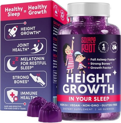 Height Growth Gummies with Melatonin for Kids & Teens - Ashwagandha, Lemon.. V10