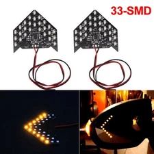 for Car Side Mirror Turn Signal Lights 12V 33SMD Amber Sequential LED Arrows