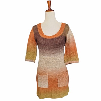 Y2k Sweater Dress Mini Charlotte Russe Vintage Gradient Wool Blend Size Medium