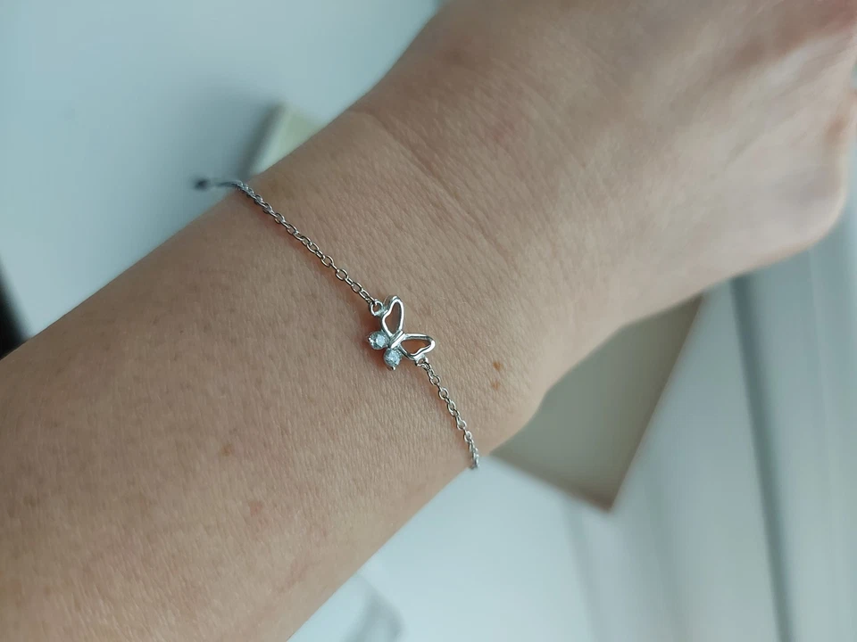 Pulsera de plata de ley con mariposa y circonitas  Foto 2 de 4