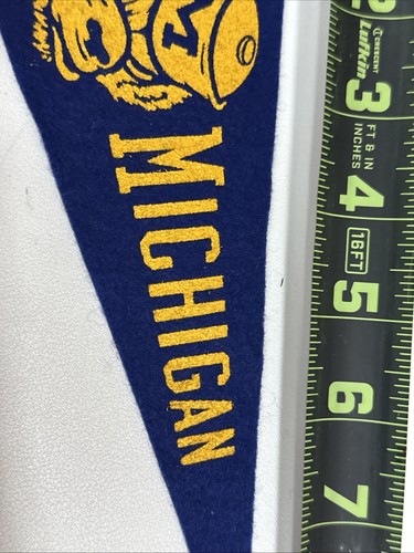 1950s Vintage Michigan Wolverines Football University MINI Pennant 3.5x9 Inch - Picture 4 of 6