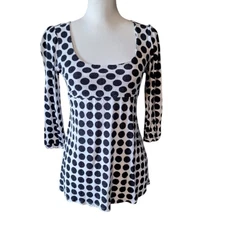 Fang Womens Polka Dot Top Babydoll Fit N Flare Y2K 90s Vtg Retro 00s Tie Back