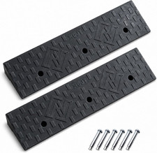 Heavy Duty 4" Rubber Curb Ramp 2 Pack - 11000Lbs Capacity for Vehicles & Wheelch