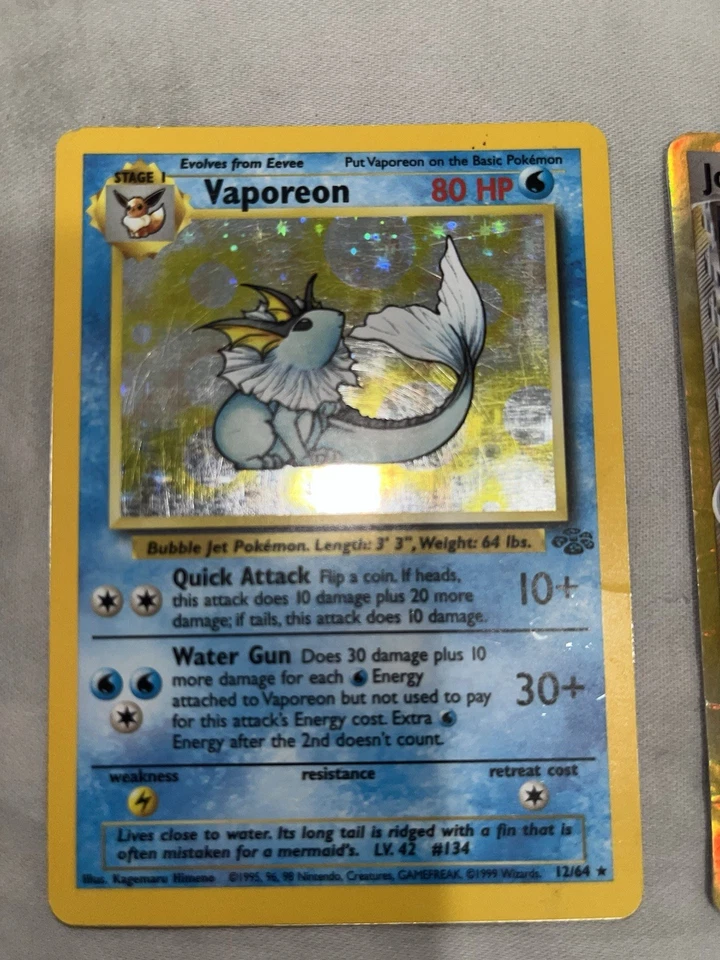 Pokemon Vintage Eeveelutions Lot Of Three - Heavy Played To Damaged! - Image 3 of 4