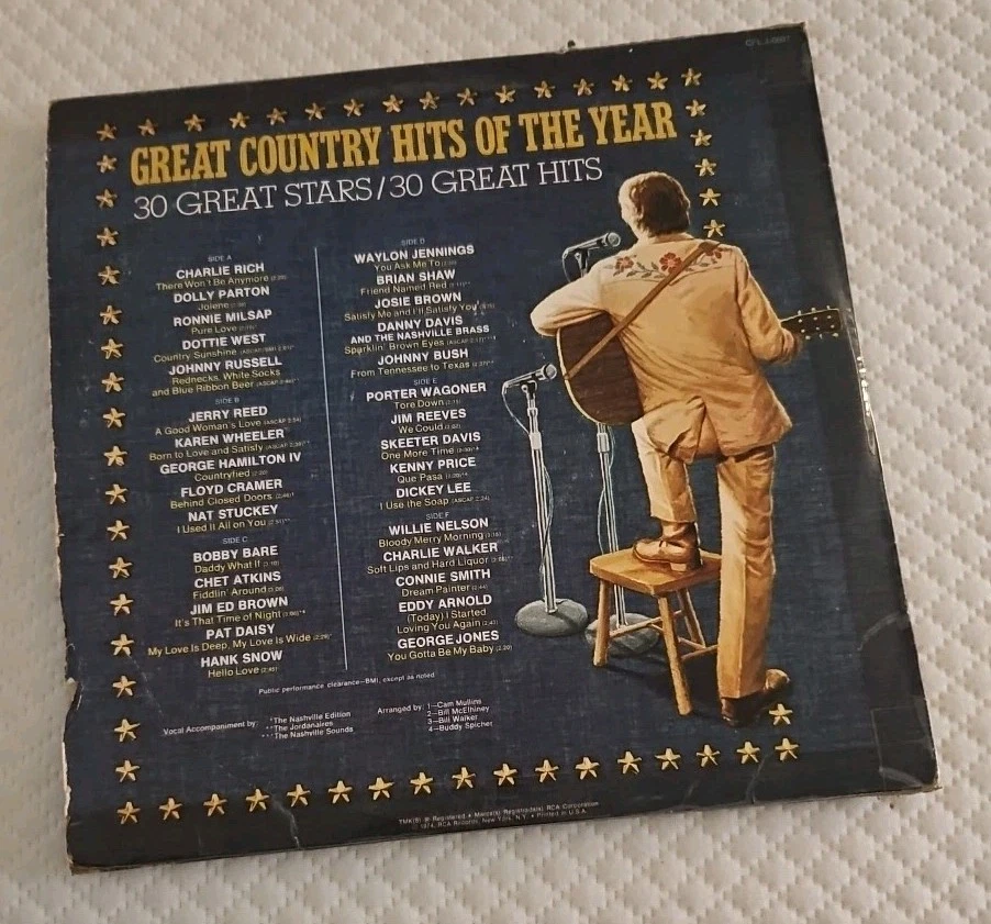 1974 Great Country Hits Of The Year 3 LP SET - Dolly Parton Willie Nelson Waylon - Image 2 of 4