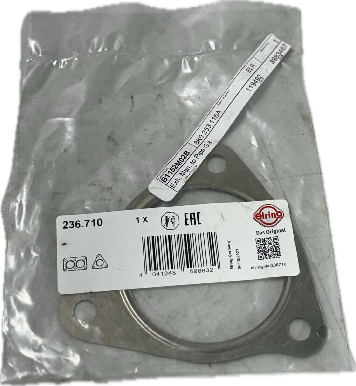 Elring Gasket Exhaust Manifold 8K0253115A