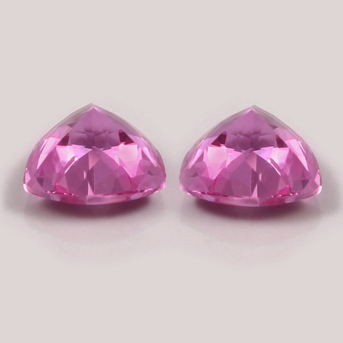 20 Ct +Natural Ceylon Pink Sapphire Loose Trillion Cut Matched Pair Gemstone - Picture 6 of 6
