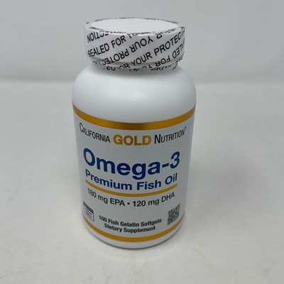 California Gold Nutrition Omega-3 Fish Oil 100 Softgels White/Gold