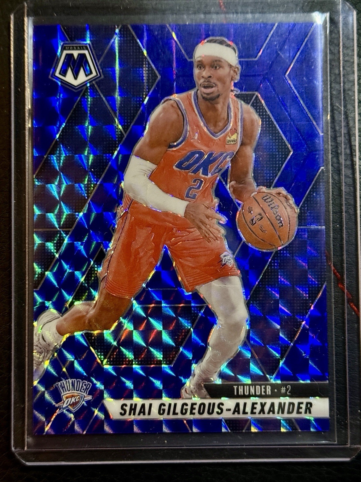 2024-25 Panini Mosaic Shai Gilgeous-Alexander #38 Blue Mosaic Prizm /199 THUNDER