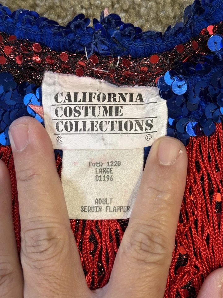 Винтажный California костюм Flapper бахрома платье 1920-х праздник вечеринки Гэтсби L - Изображение 4 из 4