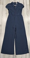 Leith Blue Short Sleeve Pant Romper Sz S NWOT