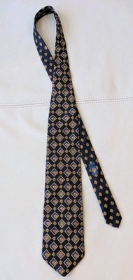 Gianni Versace Vintage silk Tie Medusa Head/lion Navy white Label