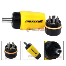 Maxcraft 60599 Gearless Stubby Ratchet Screwdriver 6 in 1 Bits Set Multi Bit