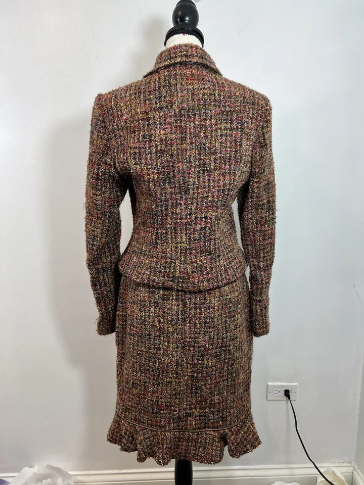 Blazer chaqueta y falda traje vintage de mezcla de lana David Meister talla 10 Foto 2 de 4