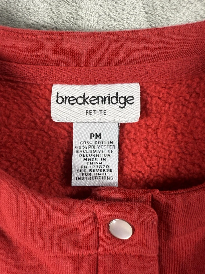 Sudadera Breckenridge Navidad Snap Up Pequeña M Y2K Años 90 De Colección Abuela Núcleo Foto 3 de 4