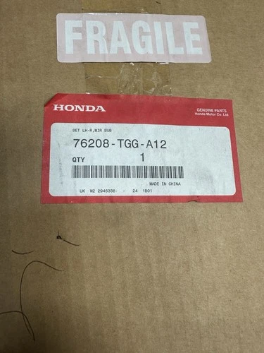 Genuine Honda Mirror Assembly 76208-TGG-A12 19-21 Honda Civic
