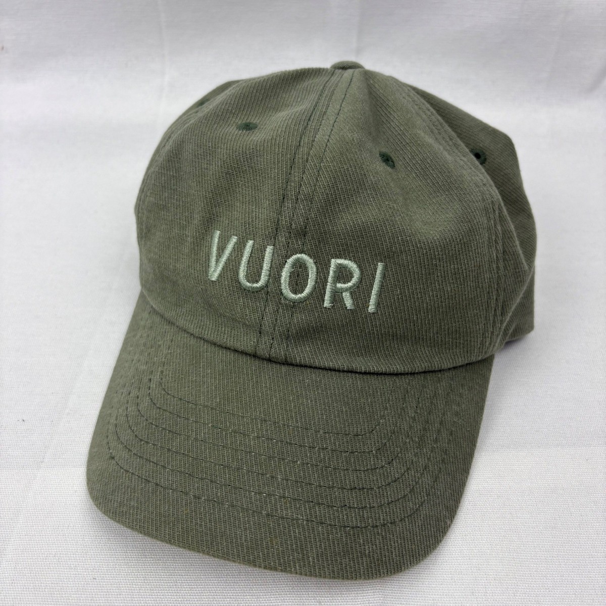 Vuori Signal Dad Hat Yupoong Classic Cotton Unisex OS Adjustable Olive Green
