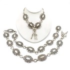Signed Southwest Sterling Hand Stamped Concho Belt & Necklace Set of 2 #S5206-1 — photo 1