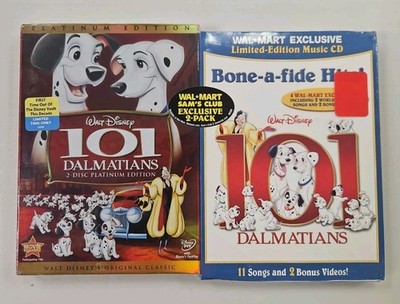 101 DALMATIANS 2-DISC PLATINUM EDITION DVD SET + BONUS MUSIC CD - Factory Sealed