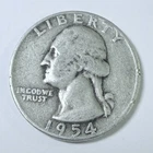 1954 D Washington Silver Quarter 90% Silver Circulated Coin #5748