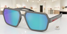 PRADA PS A06S 16X08R Grey Silver Light Green Mirror Blue 59 mm Men's Sunglasses