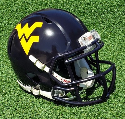 WEST VIRGINIA MOUNTAINEERS 2025 GLOSS NAVY FOOTBALL MINI HELMET