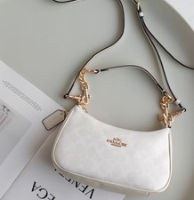 NWT C.O.A.     Teri 2Way CA548 Shoulder Bag Signature Coated Canvas White outlet