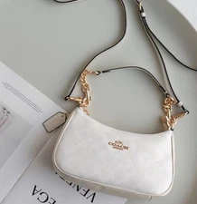 NWT C.O.A.𝑪𝑯 Teri 2Way CA548 Shoulder Bag Signature Coated Canvas White outlet