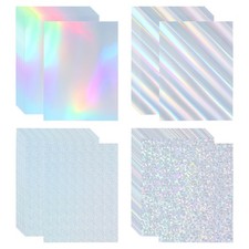9.5"x7" Holographic Cardstock 40 Pack Metallic Iridescent Mirror Paper, 4 Colors