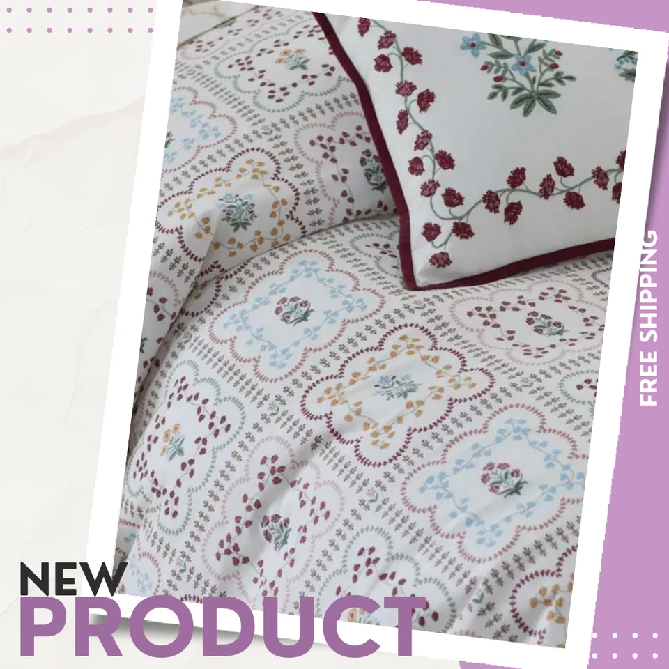 NUEVA Funda nórdica Rifle Paper Co.Lottie clásica fresca de algodón percal; tamaño completo Foto 2 de 4