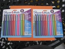 Brand New -Paper Mate Flair Felt Tip Pens, Medium Point 0.7mm 12 CT- Lot of 2