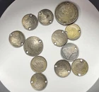 Old Holed Silver Coin Lot Barber Seated Liberty AU 3 Pence Estate
