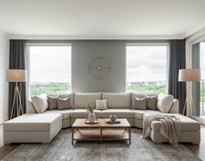 Mayfair Luxury U-Shaped Sofa In Plush Velvet Fabric In UK All Sizes & Colours