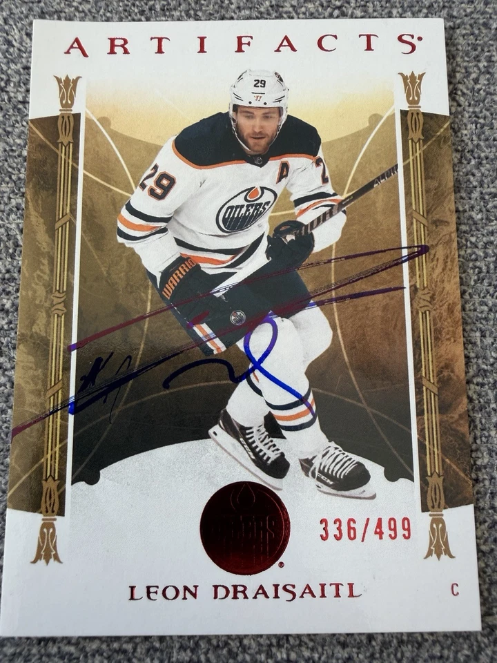 2022-23 Artifacts Leon Draisaitl signierte Karte Auto IP #132 Edmonton 336/499