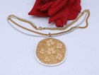 Vintage Open Work White Enamel Gold tone  Flower Necklace  CAT RESCUE — photo 1