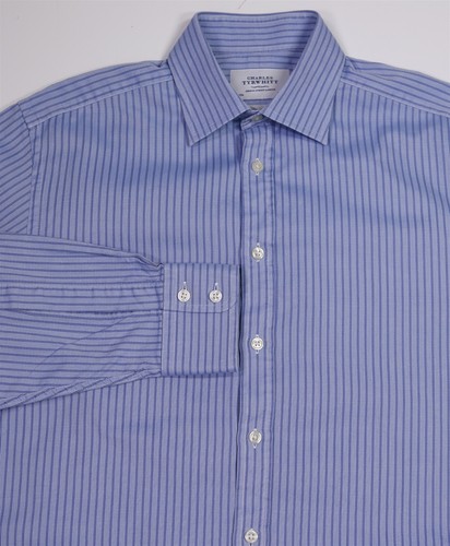 NOUVEAU Chemise en coton faite main Fralbo Napoli 42 (US 16,5) bleu