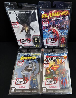 McFarlane PAGE PUNCHERS Complete Wave 1: Batman Superman Flash & Black Adam 