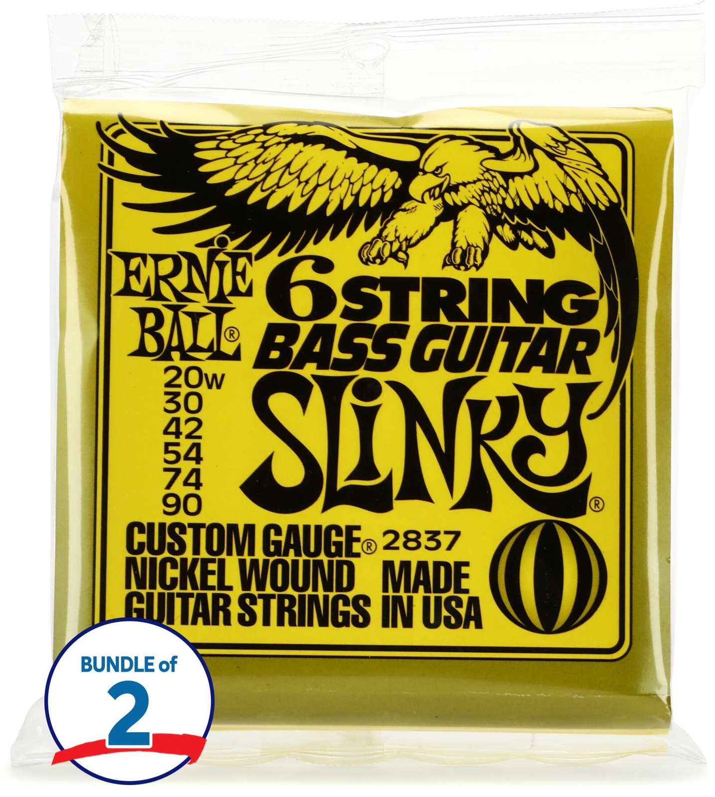 Струны для электрической бас-гитары Ernie Ball 2837 с тонкой никелевой обмоткой, шкала 29 5/8