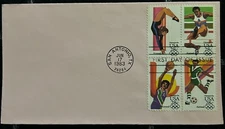 1983 STAMP "Olympics 84 USA 28c"-"First Day of Issue" Vintage Envelope Ephemera