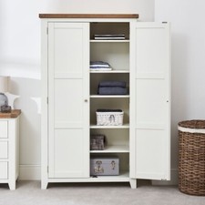Linen Storage Cupboard Cheshire White Painted Double Shaker Home Furniture