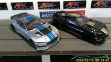 2 AFX RACING H.O. SCALE SLOT CAR BODIES ONLY SHEBLY MUSTANG GT500H & GT500KR